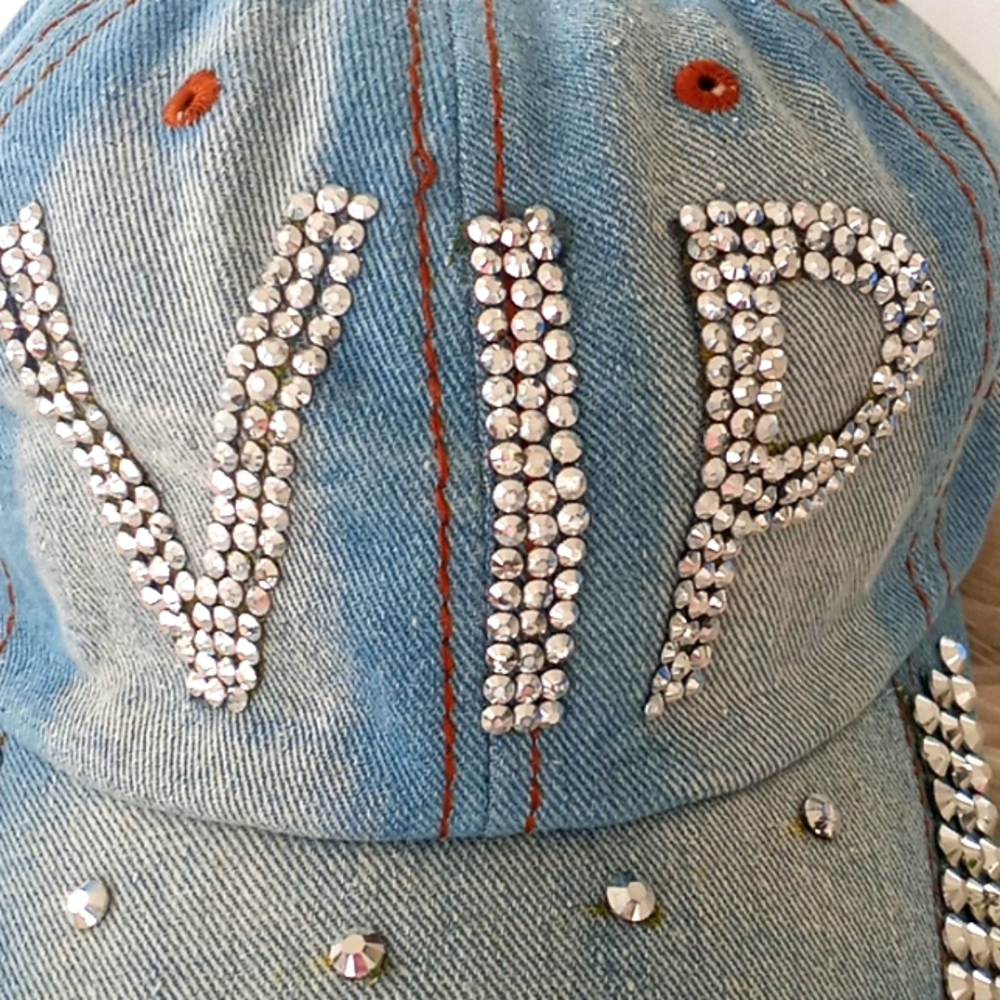 VIP Bling 💎 Denim Baseball Cap - Picture 10 of 12